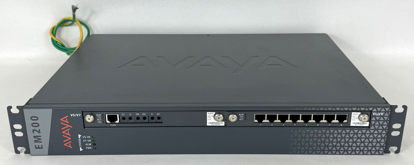 Avaya EM200 V5/V6 V6/V8 Media Gateway w/ MM710B T1/E1 HV16 and MM711 Analog HV49