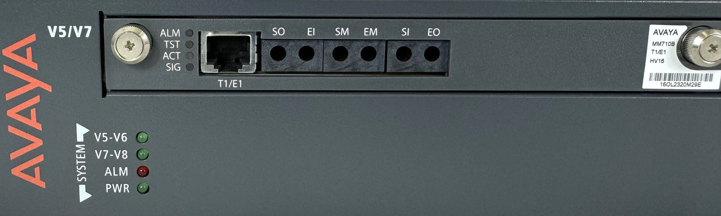 Avaya EM200 V5/V6 V6/V8 Media Gateway w/ MM710B T1/E1 HV16 and MM711 Analog HV49