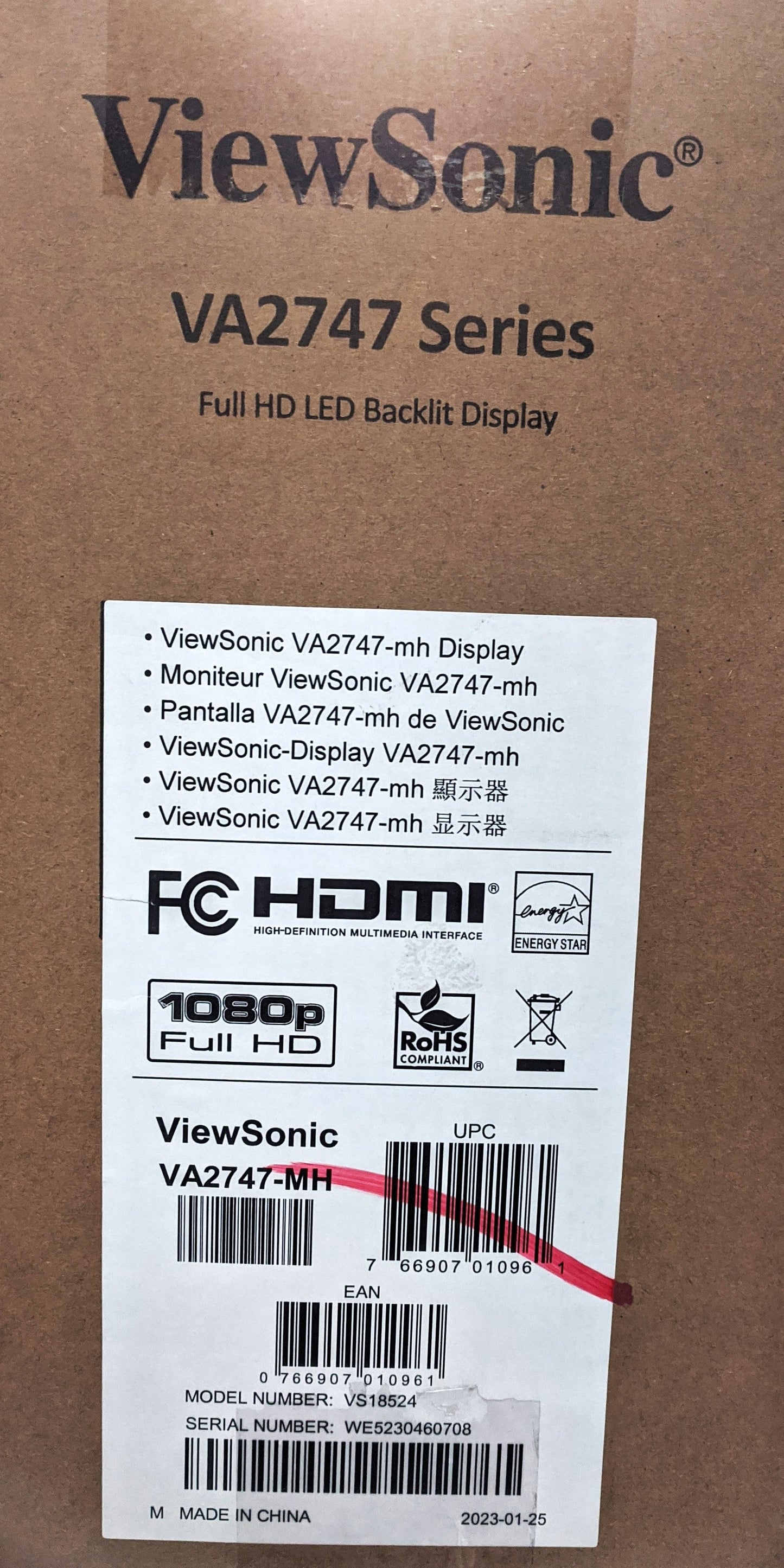 ViewSonic VA2747-MH 27" Monitor