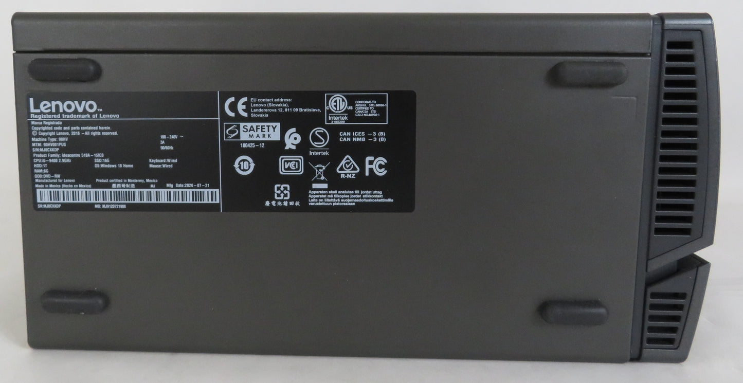 Lenovo Ideacentre 510A-15ICB 90HV001VUS Desktop i5-8400 @2.9GHz 8GB 1TB NO OS