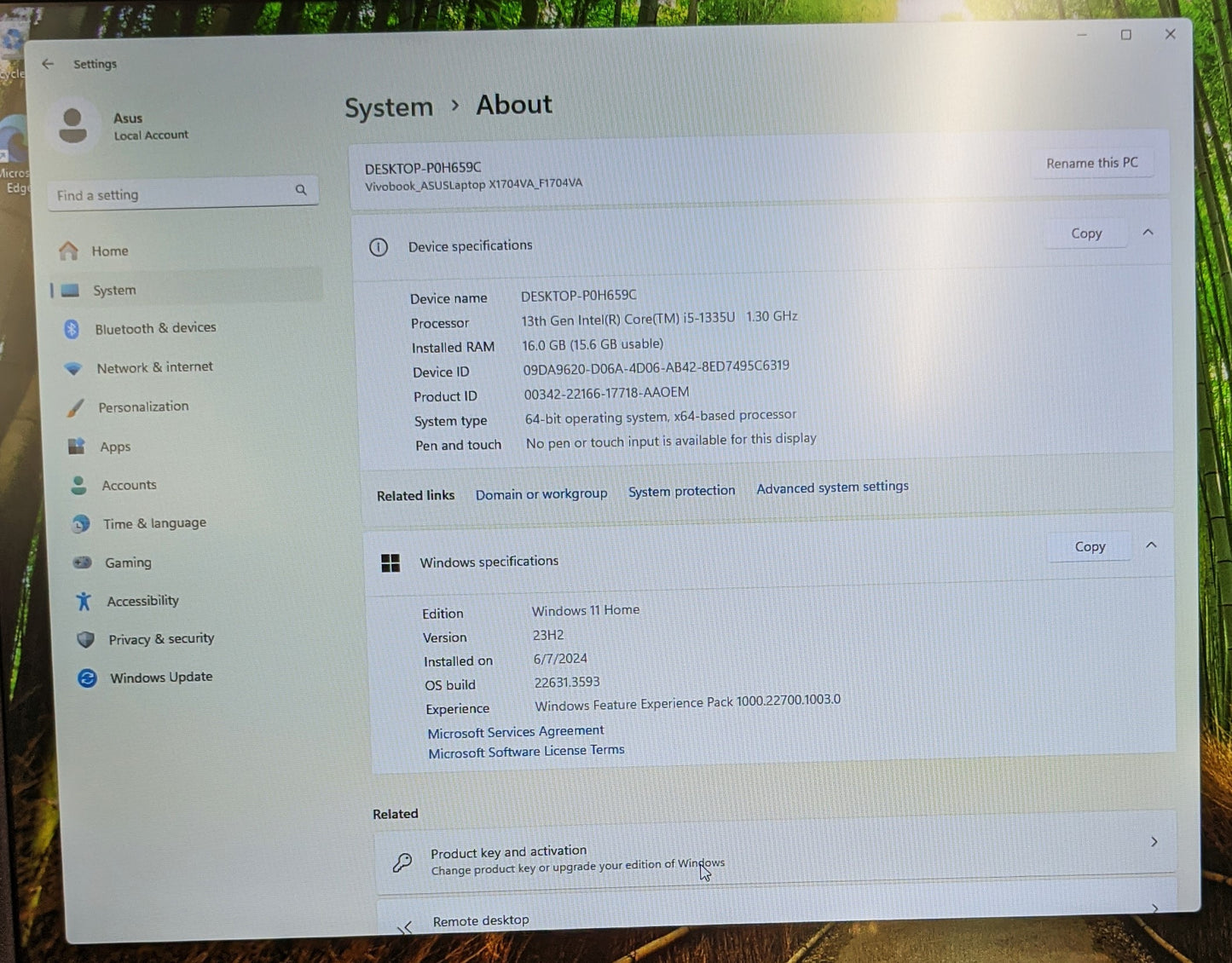 VIVOBOOK F1704V I5-1335U@2.50GHZ,16GB,512GB