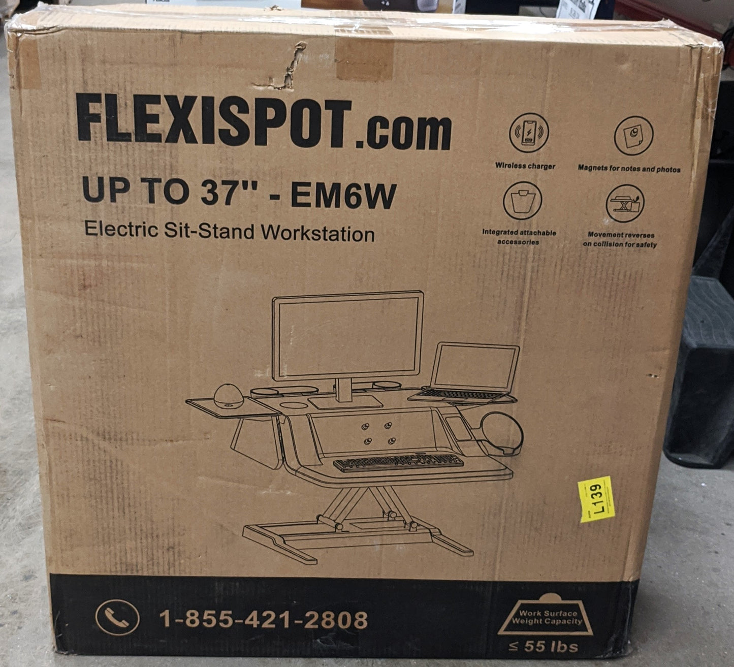 UP TO 37" EM6W ELECTRIC SIT-STAND WORKSTATION