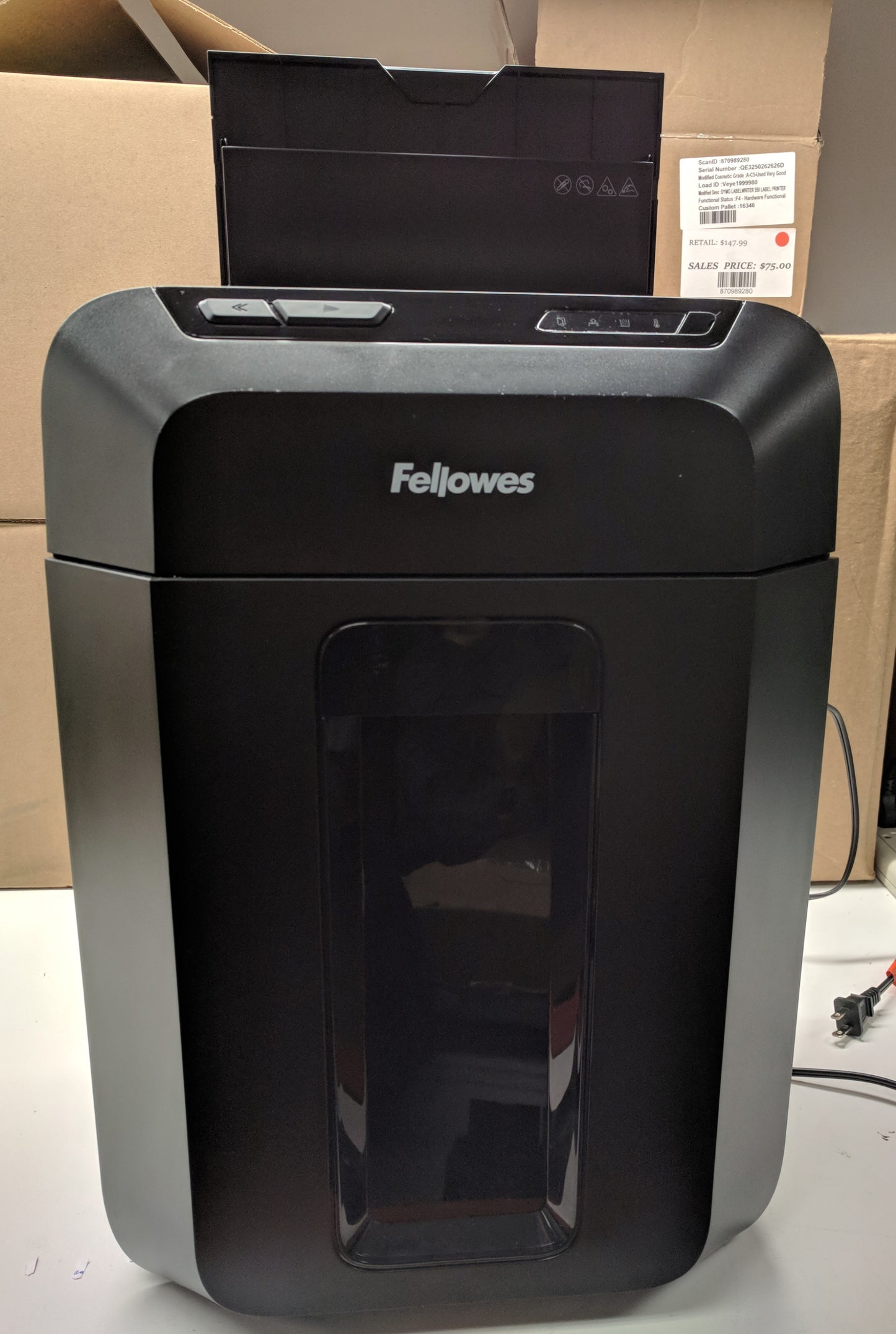 FELLOWES 100MA AUTO FEED MICRO-CUT SHREDDER -SCRATCHES