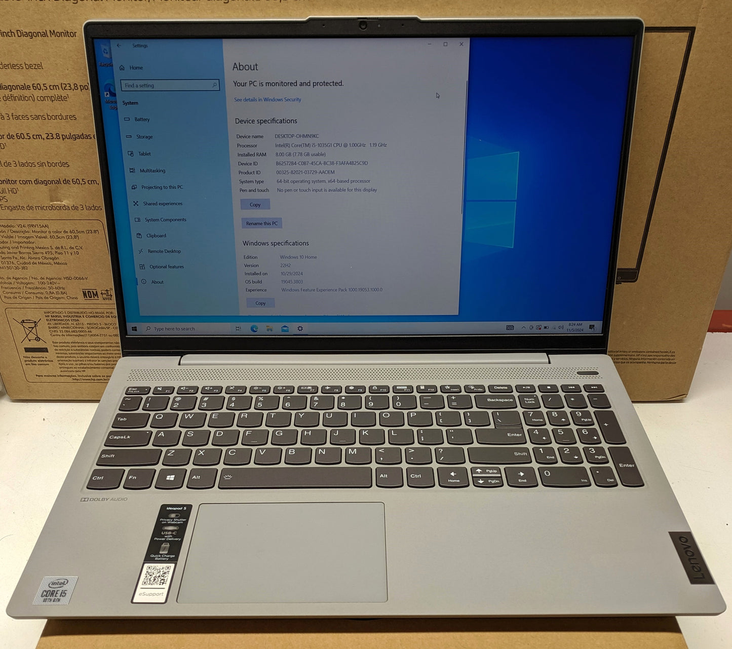 IDEAPAD 5 15ITL05 I5-1035G1@1.00GHZ, 8GB, 512GB-Scratched