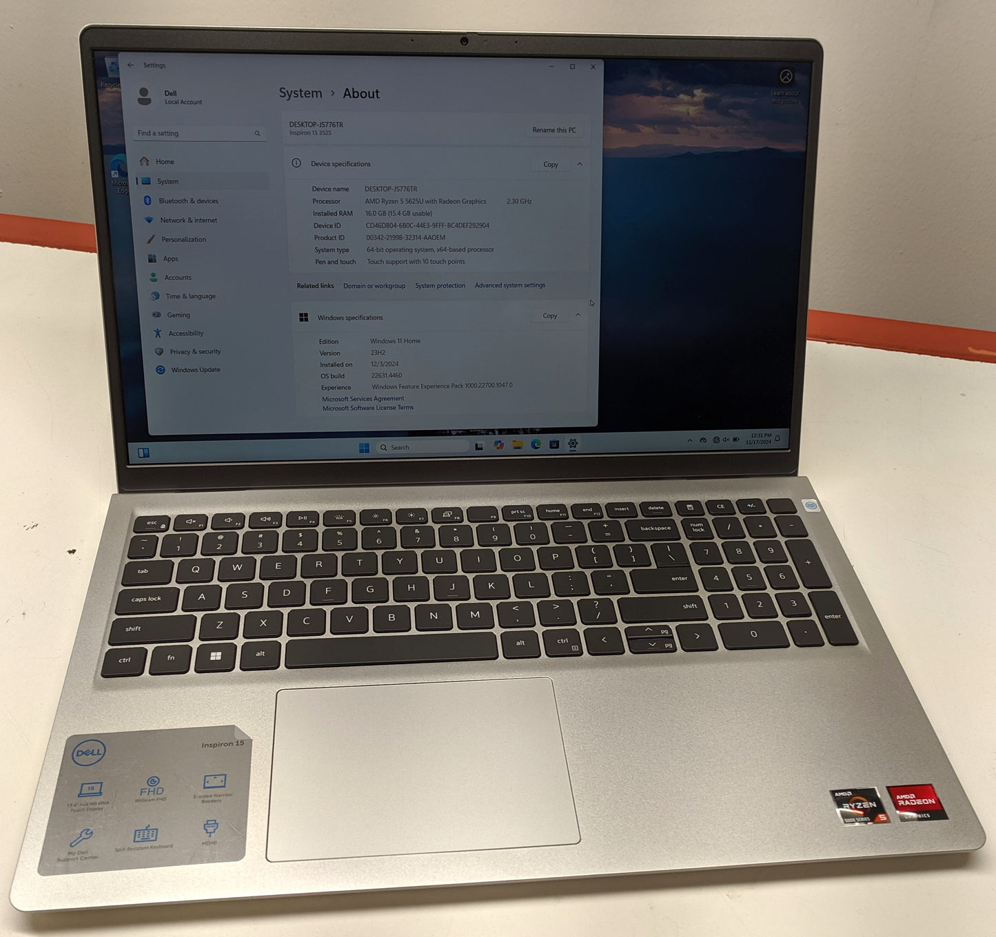 DELL INSPIRON 15 3525 R5-5625U 16GB RAM 512GB SSD-SCRATCHED-Dent