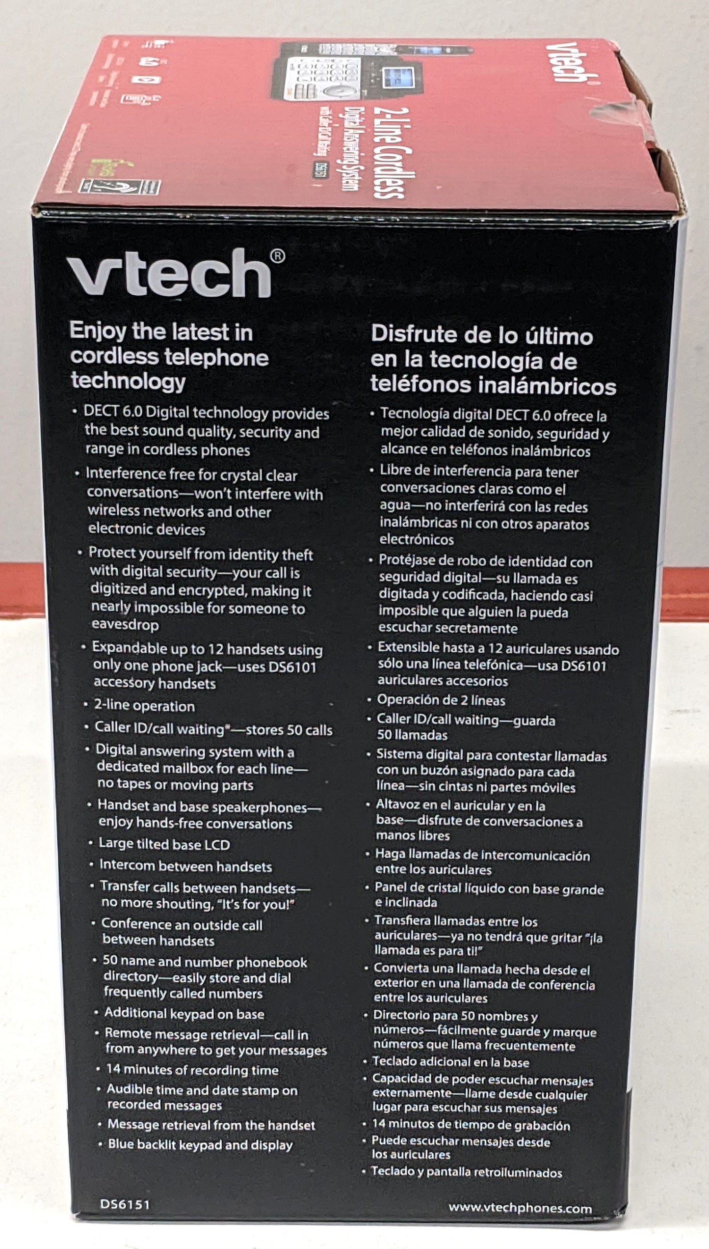 VTECH DS6151 2-Line DECT 6.0 Cordless Digital Answering System and Caller ID