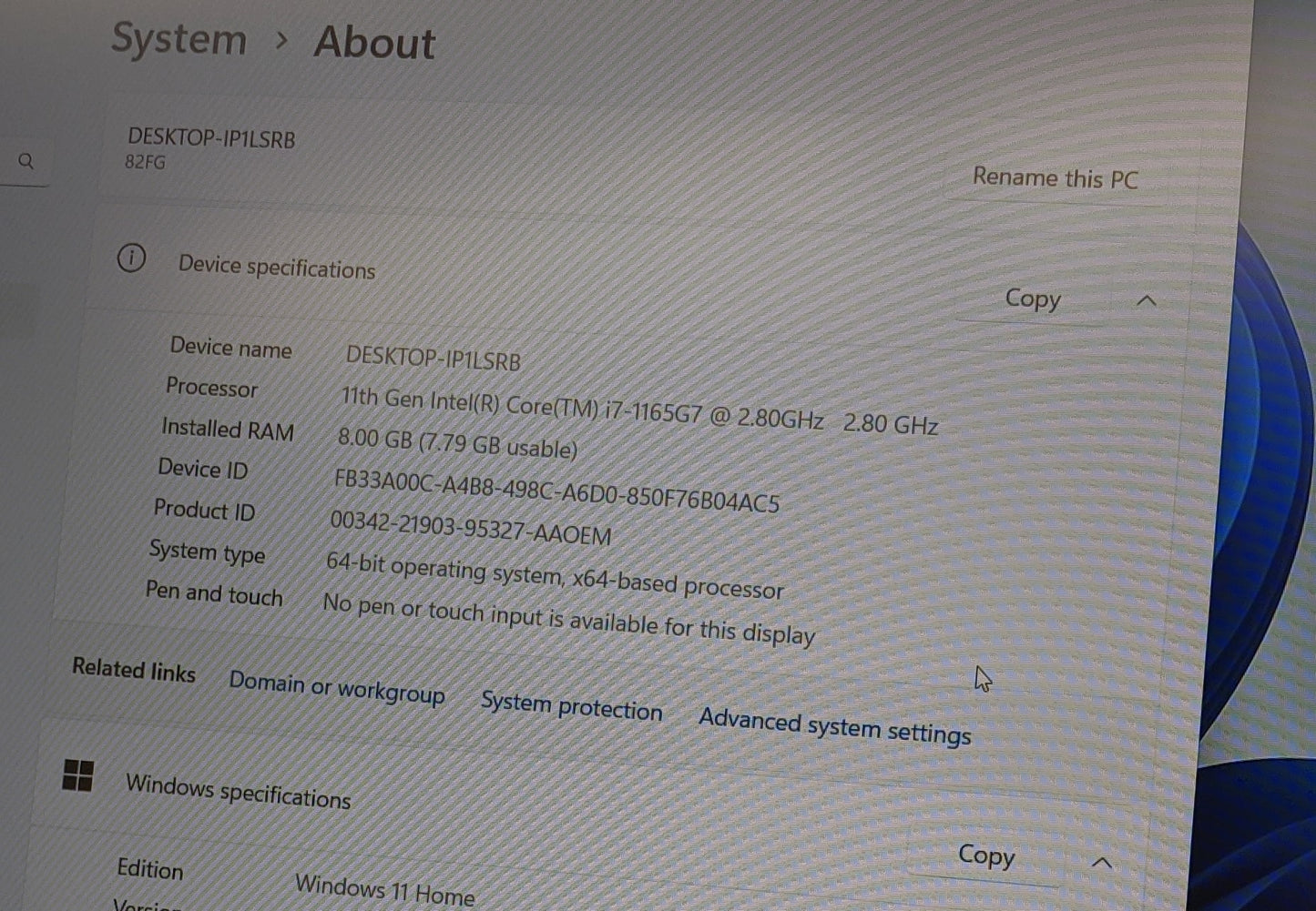 IDEAPAD 5 15ITL05 I7-1165G7, 8GB, 256GB SSD