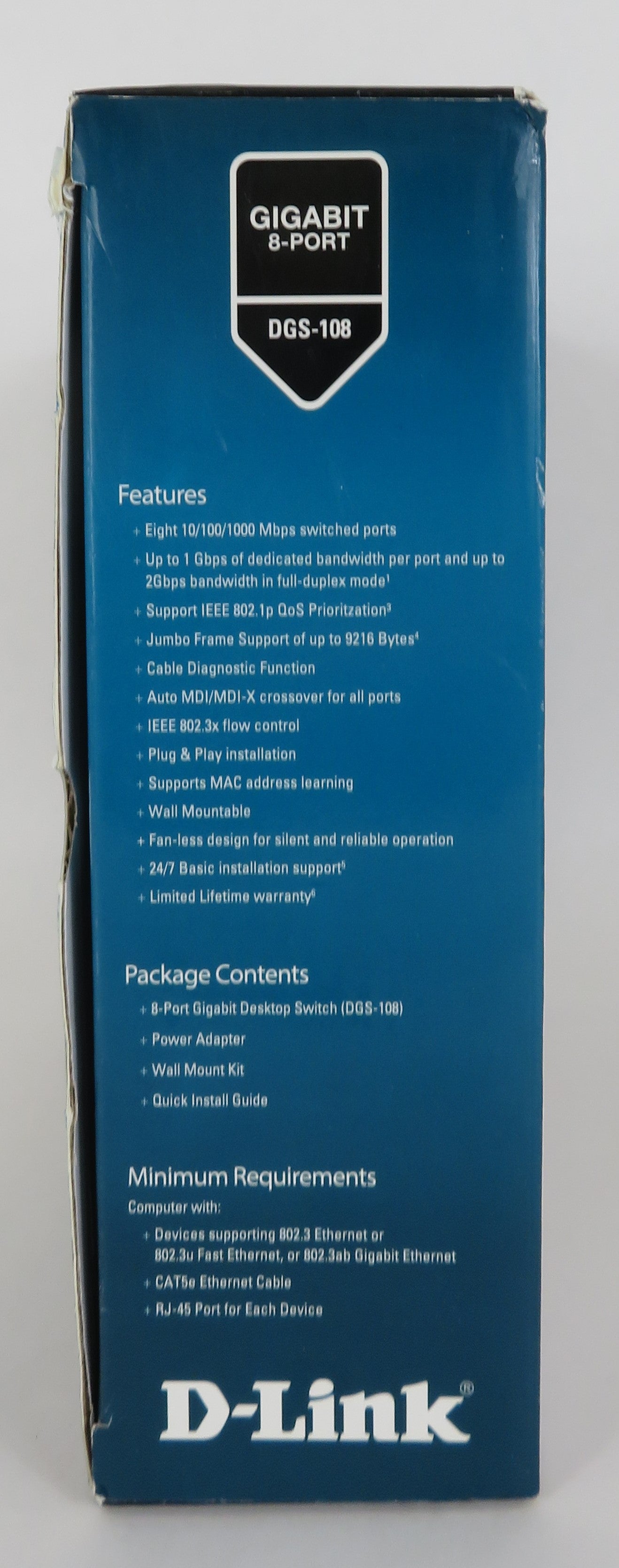 New Open Box D-Link DGS DGS-108 8-Ports External Switch
