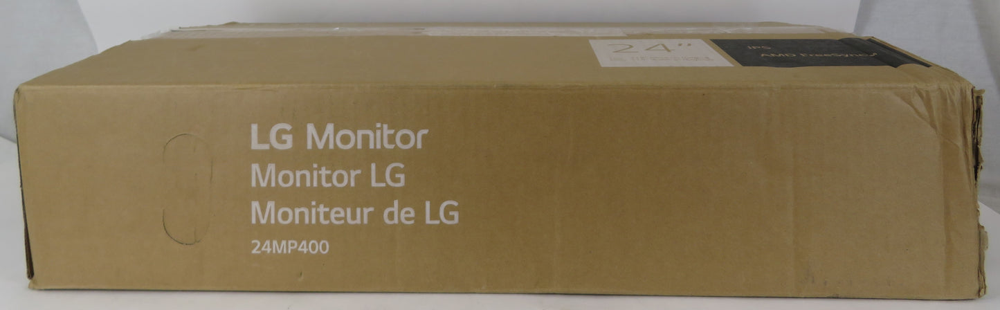 Open Box LG 24MP400 1080p 24in FHD IPS Borderless Monitor AMD FreeSync