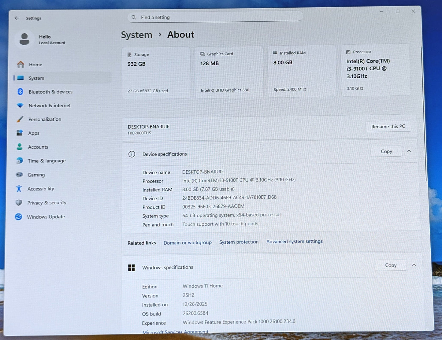 LENOVO IDEACENTRE A340-24ICK TOUCHSCREEN i3-9100 8GB 1TB