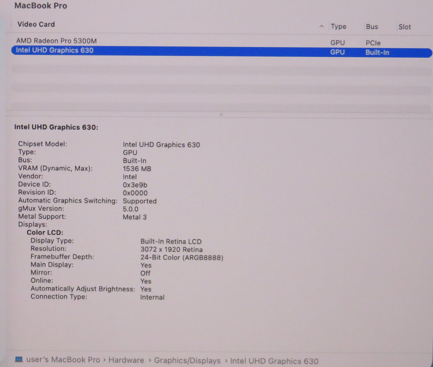 Apple MacBook Pro 2019 16in A2141 i7-9750H @2.6GHz 16GB RAM 512GB Sequoia 5300M