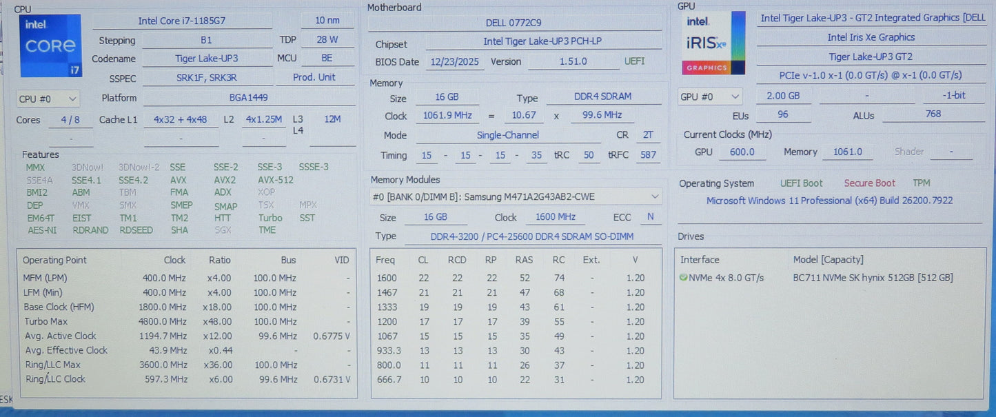 Dell Latitude 5420 14in i7 1185G7 3.0GHz 16GB RAM 512GB Win11 Pro