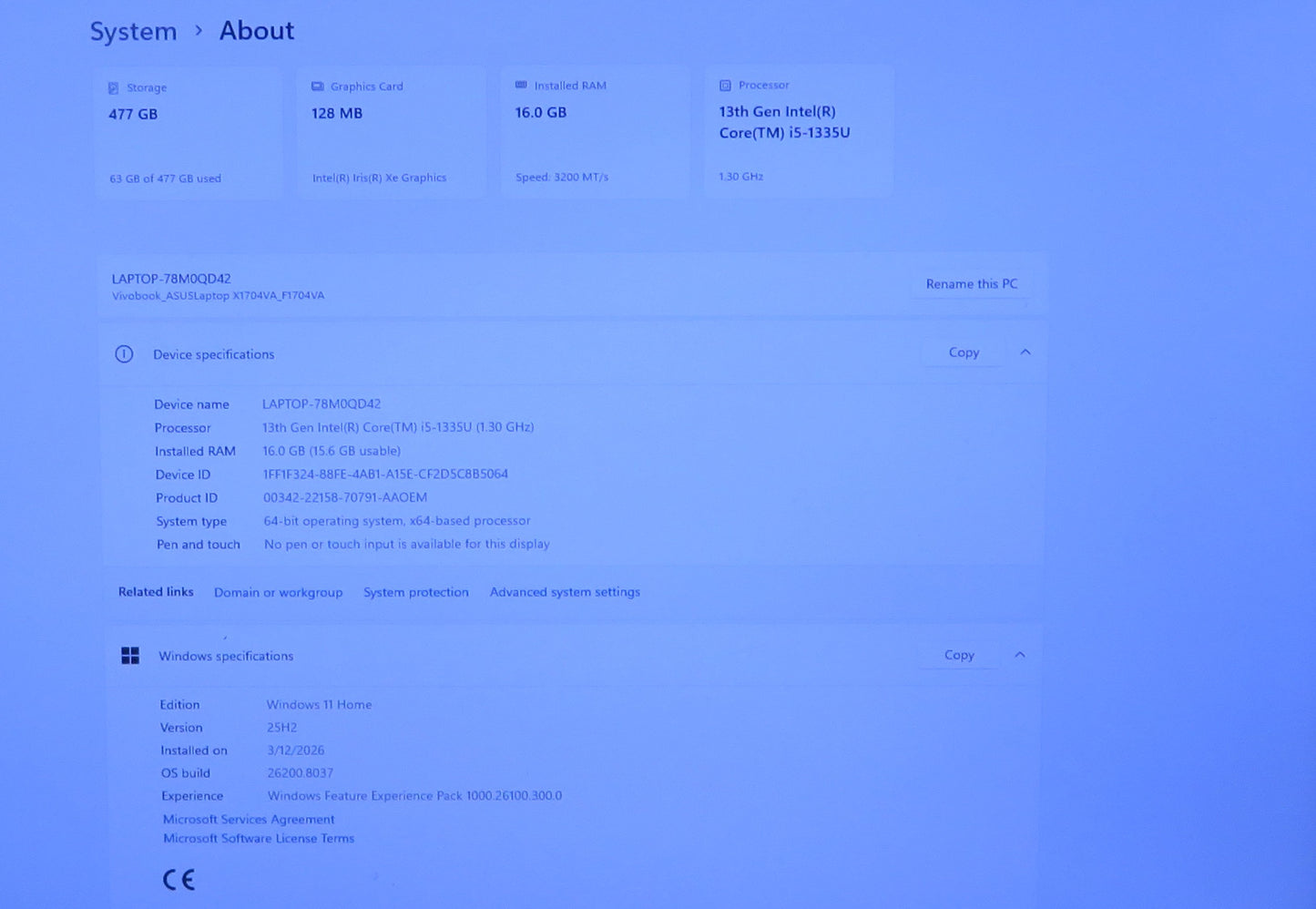 ASUS VivoBook 17 F1704VA 17.3in i5 1335U 1.3GHZ 16GB RAM 512GB SSD WIN 11 Home