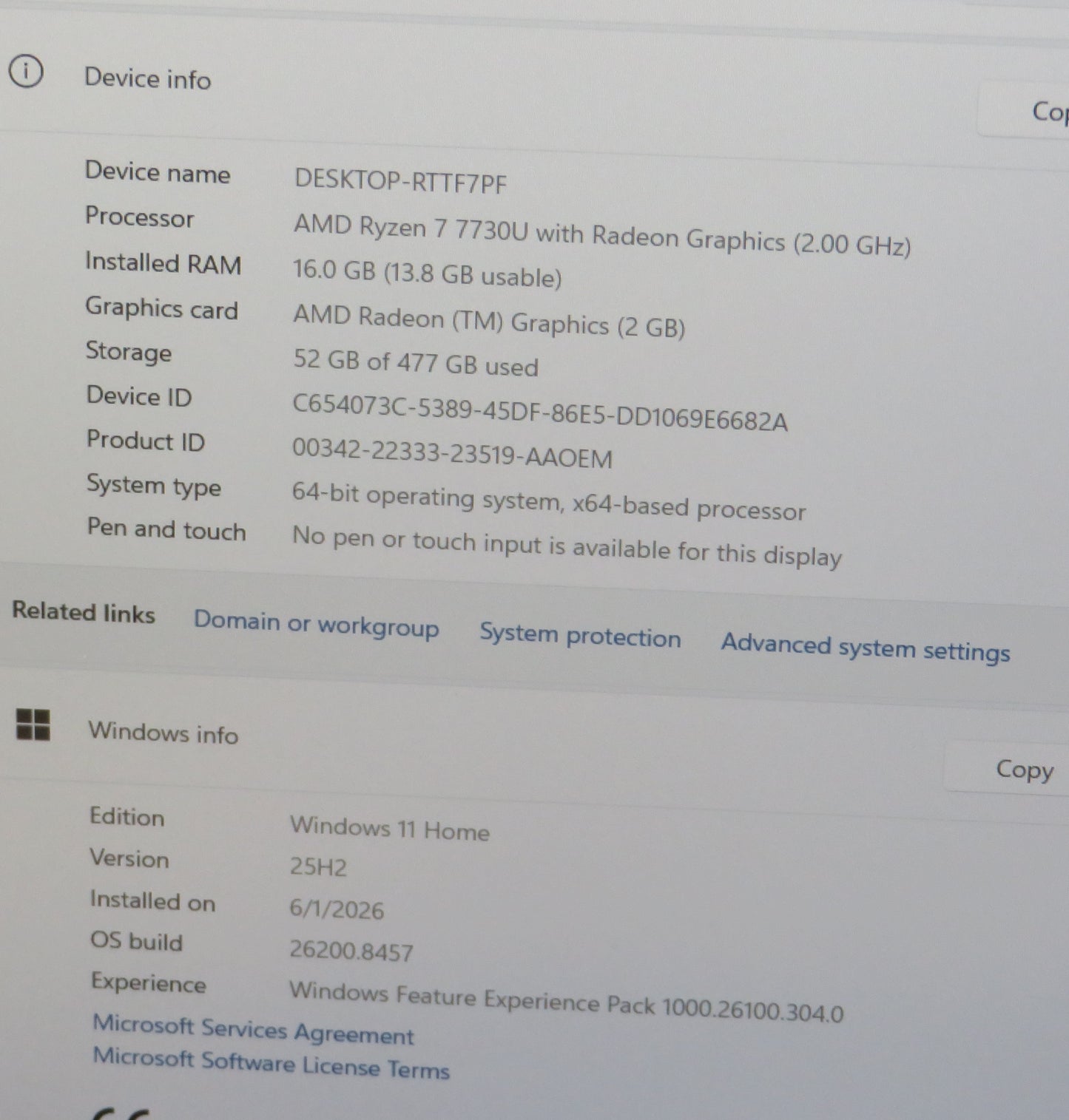 Ideapad Slim 3 15ABR8 15.6in FHD AMD Ryzen 7 7730U 2GHz 16GB RAM 512GB SSD
