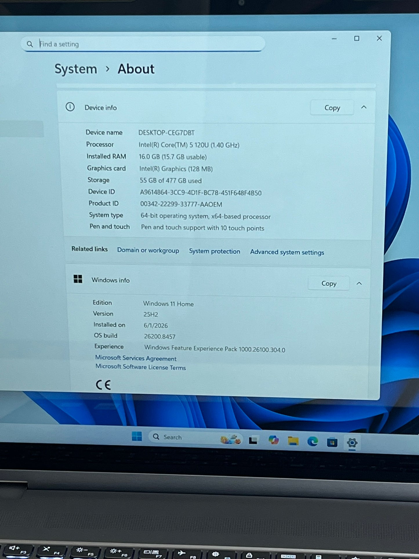 Lenovo IdeaPad Slim 5 16IRU9 16in Intel Core 5 120U 1.4GHz 16GB RAM 512GB WIN11