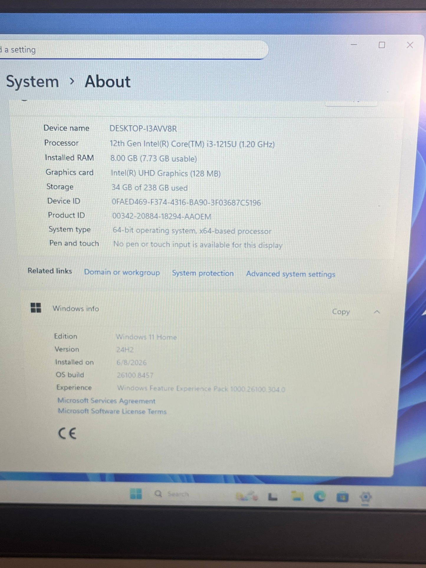 Lenovo IdeaPad 3 17IAU7 i3 1215U@1.2GHz 8GB 256GB Win 11