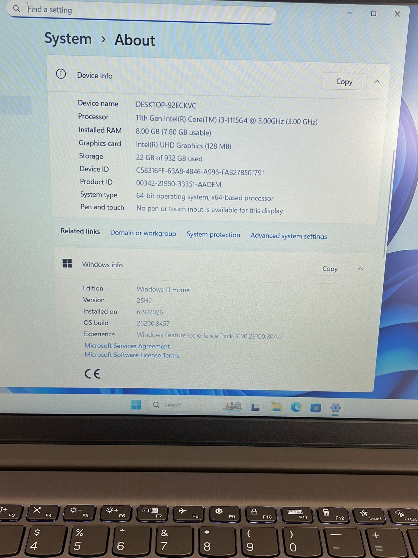Lenovo IdeaPad 3 15.6in FHD 15ITL6 i3 1135G4 3.0GHz 8GB RAM 1TB Win11