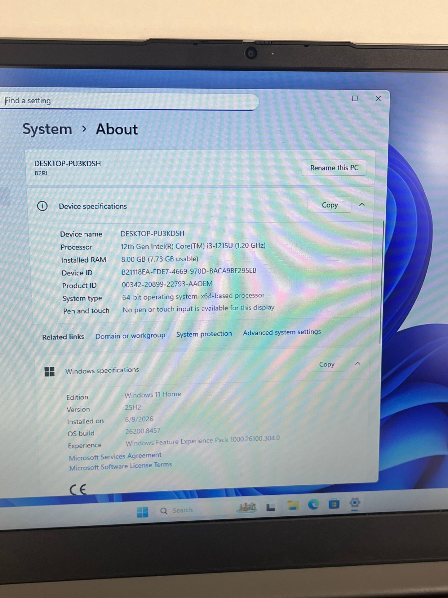 Lenovo IdeaPad 3 17IAU7 i3 1215U@1.2GHz 8GB 256GB Win 11