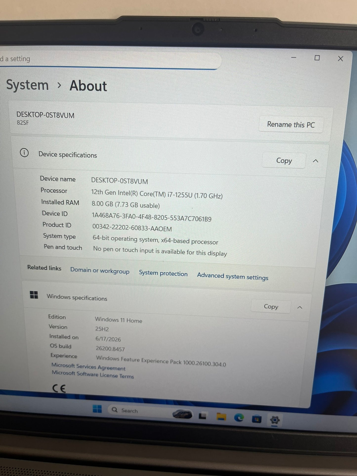 Lenovo IdeaPad 5 15IAL7 15.6IN i7-1255U 8GB 512GB SSD W11