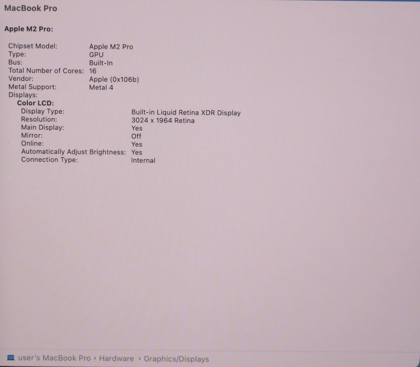 Apple Macbook Pro 2023 14in Retina XDR M2 Pro 32GB RAM 512GB macOS A2779