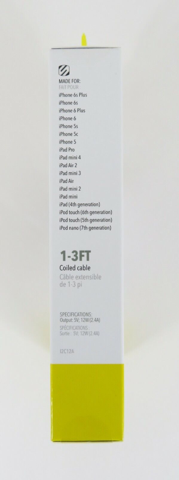 NEW Scosche I2C12A, Lightning Car Charger 12W 2.4A Extends 1-3'