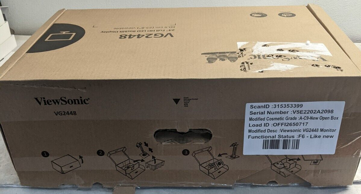 ViewSonic VG2448 24" 1080p Ergonomic Monitor HDMI, DisplayPort, USB (CR)