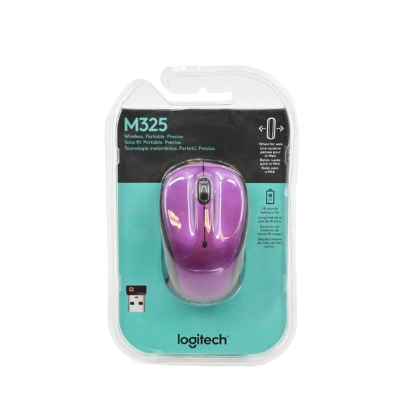 Logitech M325 Wireless Mouse Purple New Sealed