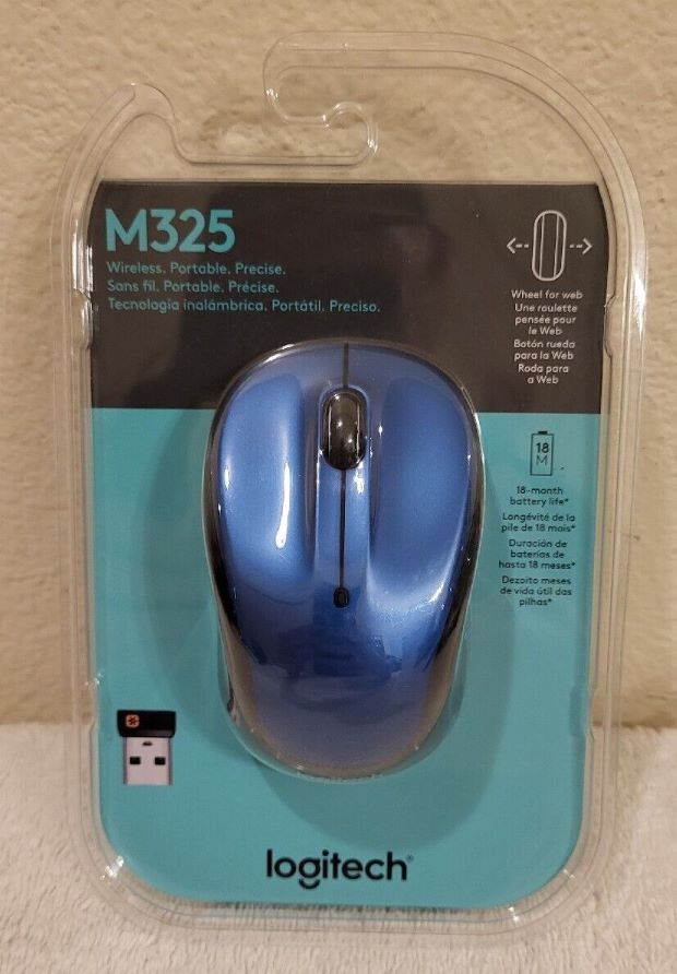 Logitech - M325 Wireless Optical Ambidextrous Mouse - Blue Sealed