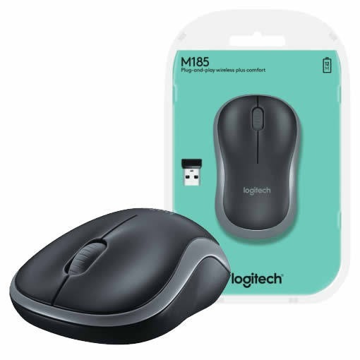 Logitech M185 Wireless Mouse - Swift Gray