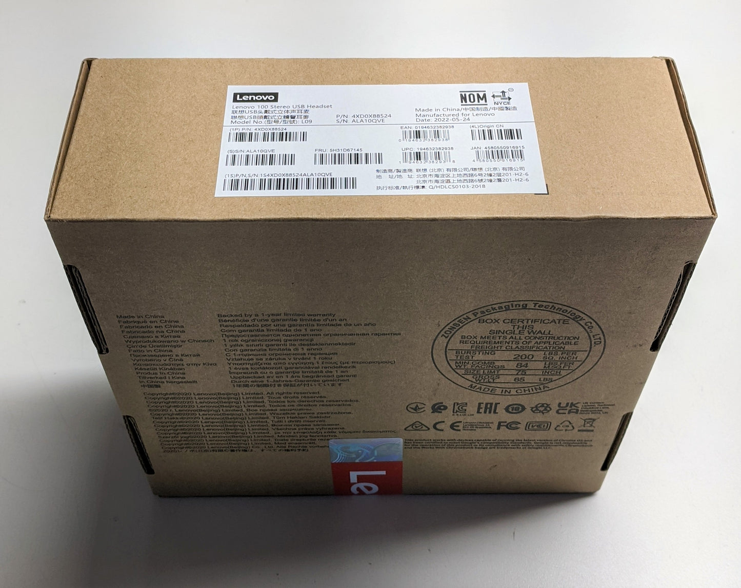 Lenovo 100-L09 Headset Stereo USB-Wired-Binaural