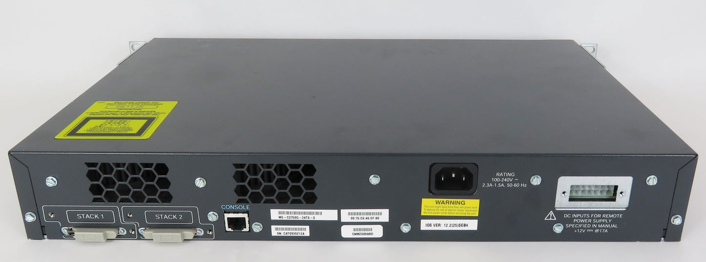 Cisco Catalyst WS-C3750G-24TS-S 24-Ports stackable Switch