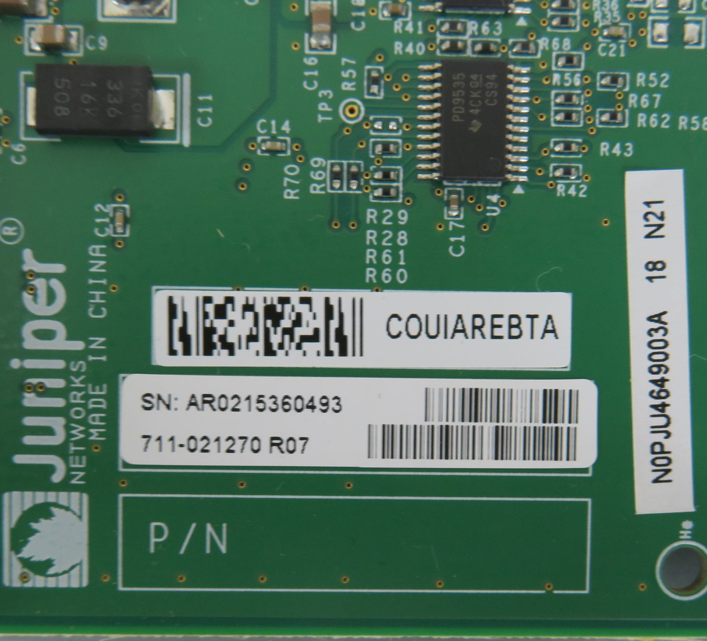 JUNIPER NETWORKS SFP 4 Port Module 711-021270 R07