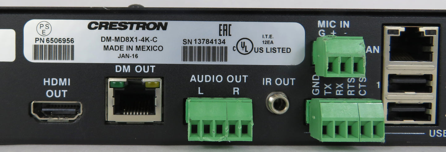 Crestro DM-MD8X1-4K-C 4K Scaling Auto-Switcher W/DM 8G+ & HDBaseT Output