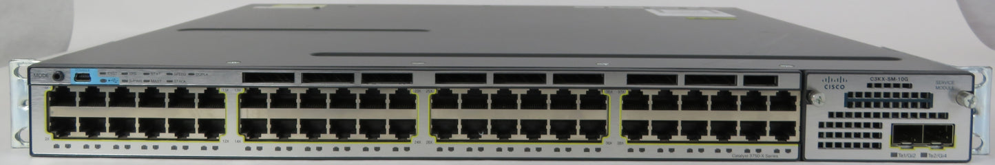 CISCO WS-C3750X-48P Catalyst 3750X 48 Port PoE w/ 2 PSU