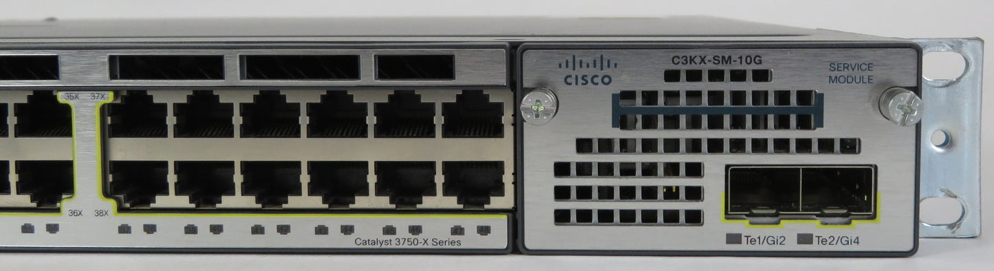 CISCO WS-C3750X-48P Catalyst 3750X 48 Port PoE w/ 2 PSU