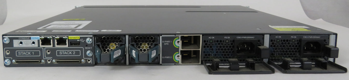 CISCO WS-C3750X-48P Catalyst 3750X 48 Port PoE w/ 2 PSU