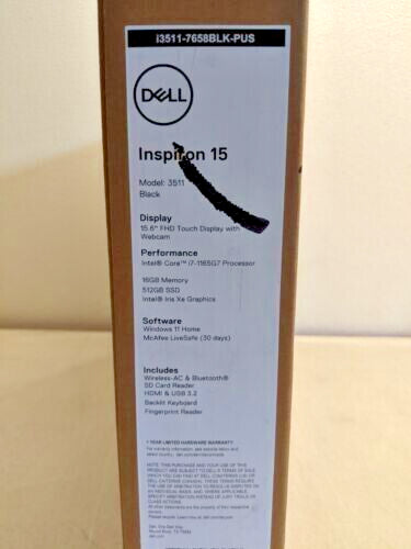 Dell Inspiron 3511 15.6" Intel Core i7 11th Gen 16GB 512GB SSD - SCRATCHED