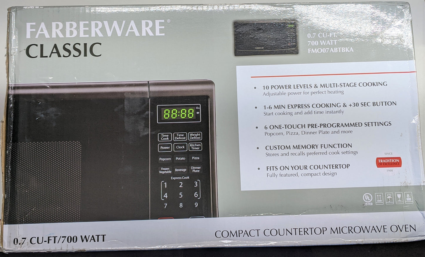 FARBERWARE COUNTERTOP MICROWAVE FMO07ABTBKA 0.7 CU-FT/700 WATT