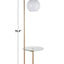 LumiSource Trombone Floor Lamp, 70-1/2"H, White Shade/Gold Base