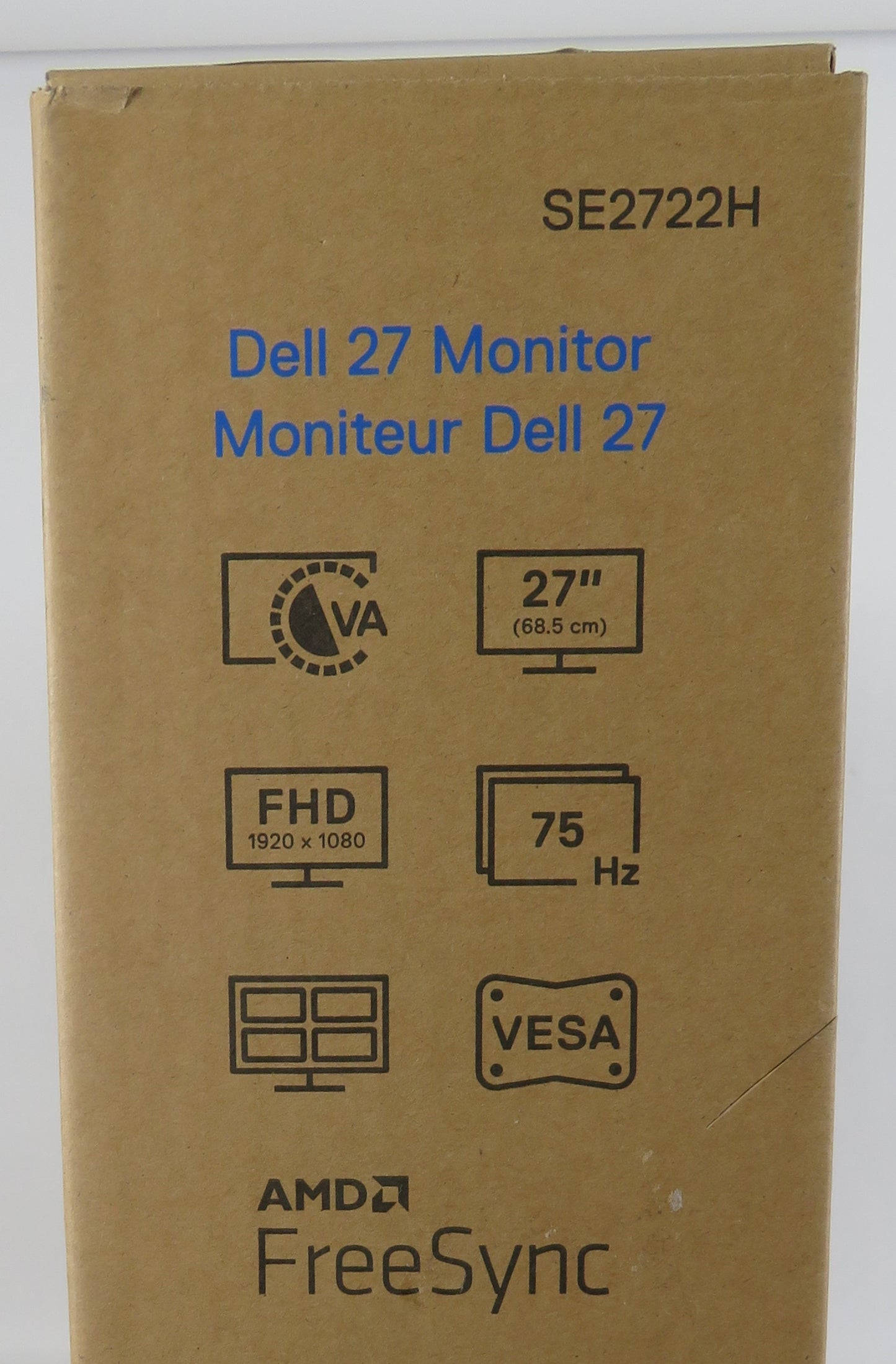 Open Box Dell SE2722H 27 Inch 75Hz Full HD LED Monitor VGA HDMI AMD FreeSync