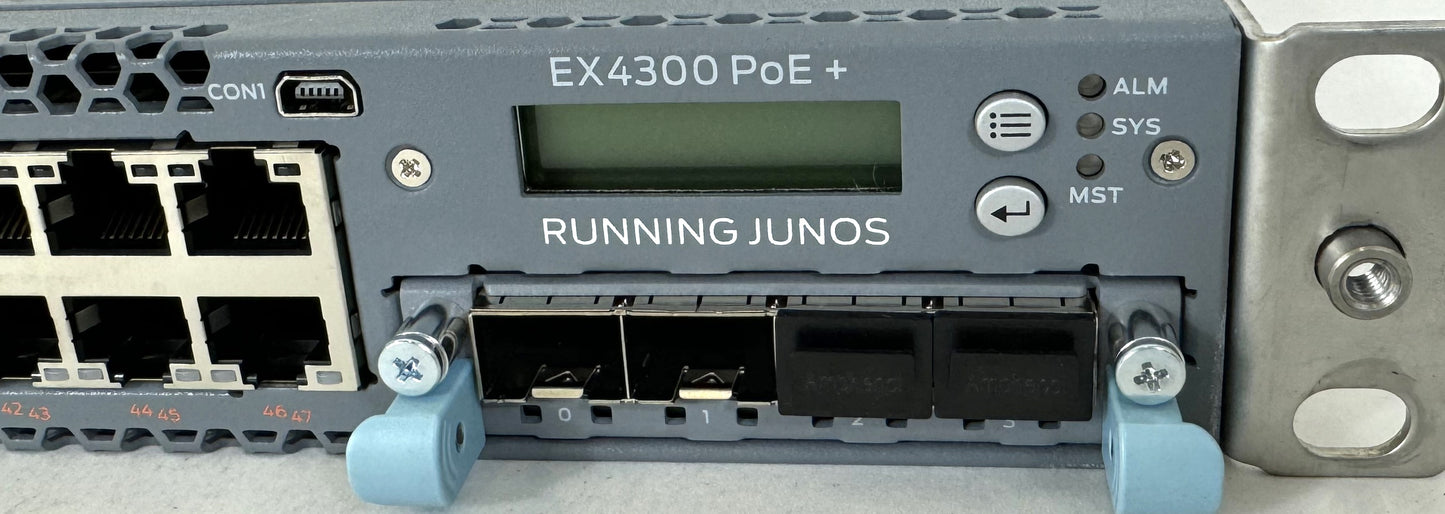 Juniper EX4300-48P-S Gigabit 4-Port PoA+ Switch 2 PSU