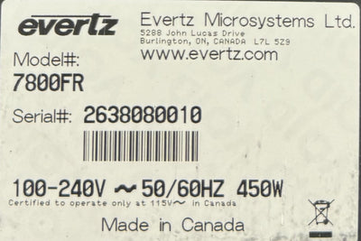 Evertz 7800FR - MultiFrame Loaded