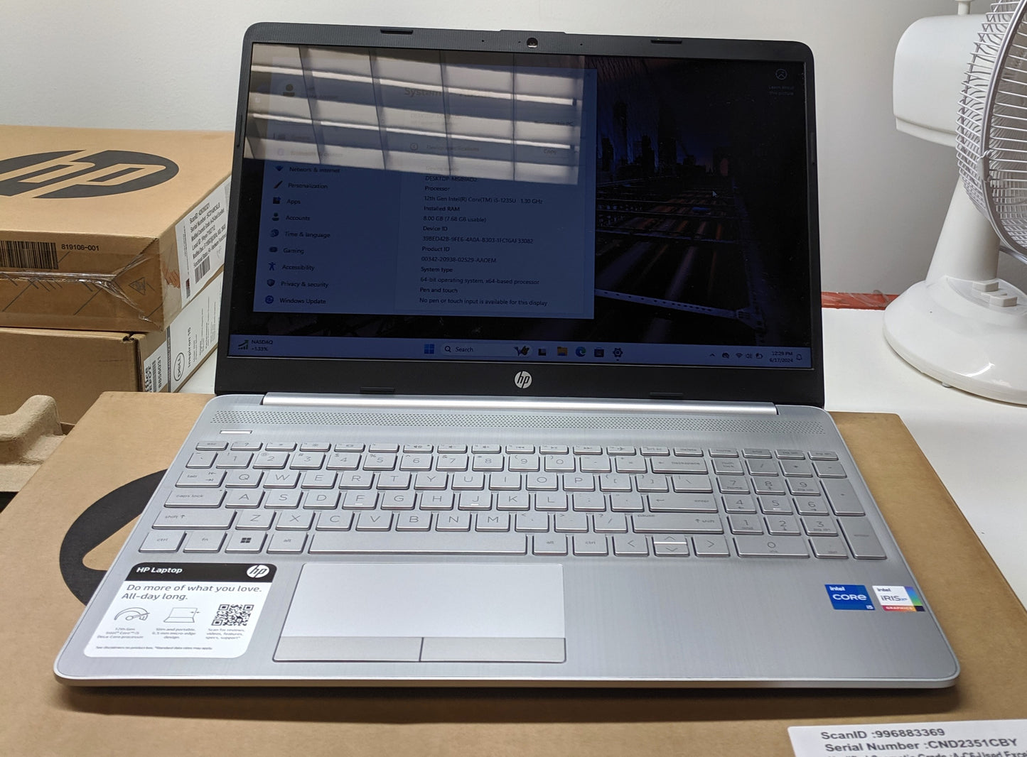 HP 15-DW4725OD 15.6'' Intel Core i5-1235U 8GB RAM, 512GB Laptop