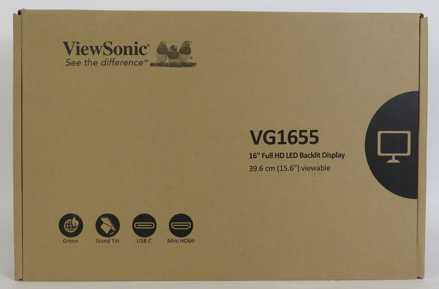 New Open Box ViewSonic VG1655 15.6 Inch 1080p Portable Monitor