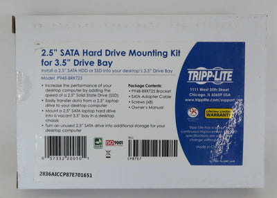 Sealed Tripp Lite 2.5in SATA Hard Drive to 3.5in Drive Bay Adapter Mounting Kit