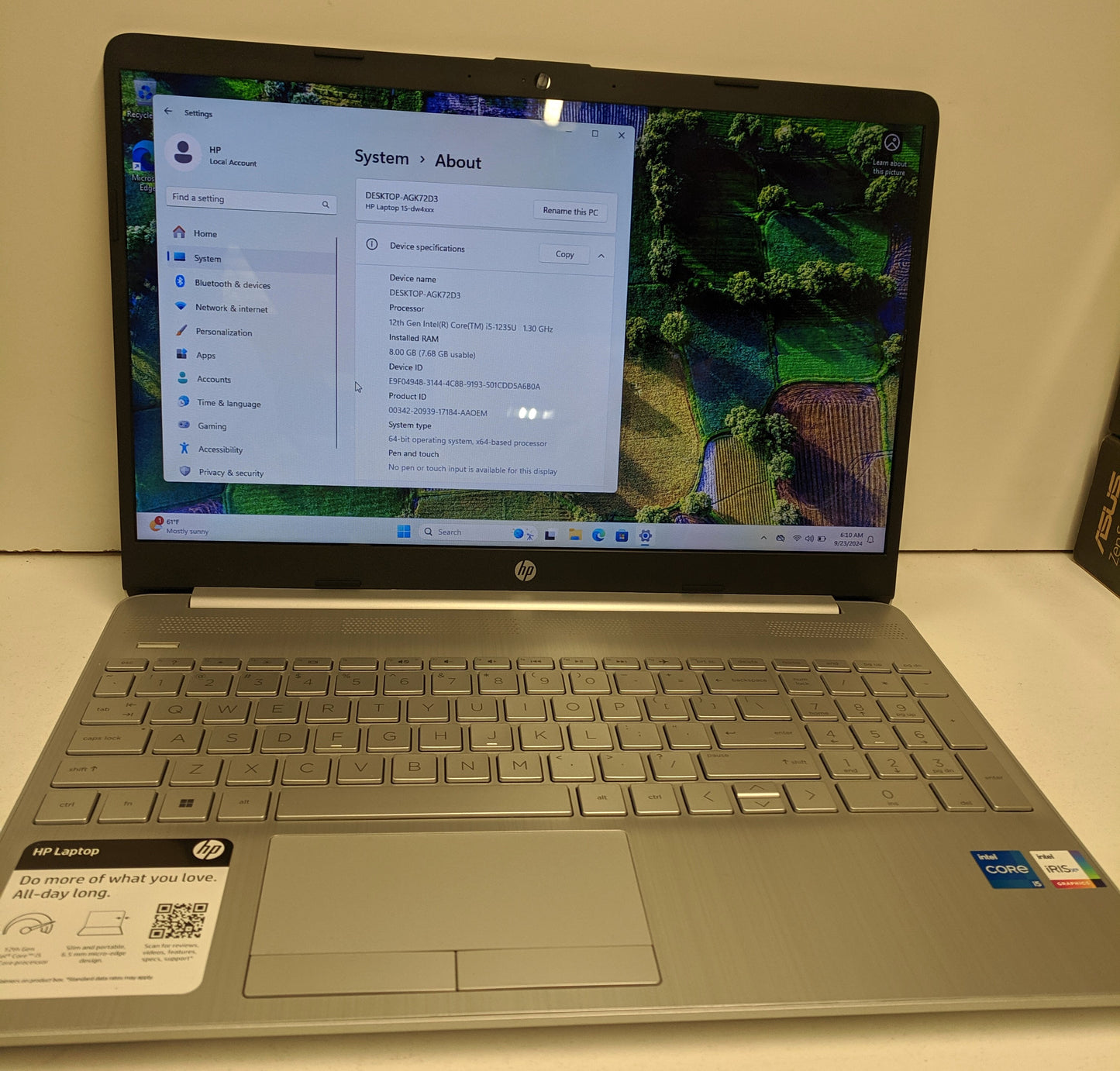 HP 15-DW4725OD I5-1235U@2.00GHz,8GB,512GB-Scratched