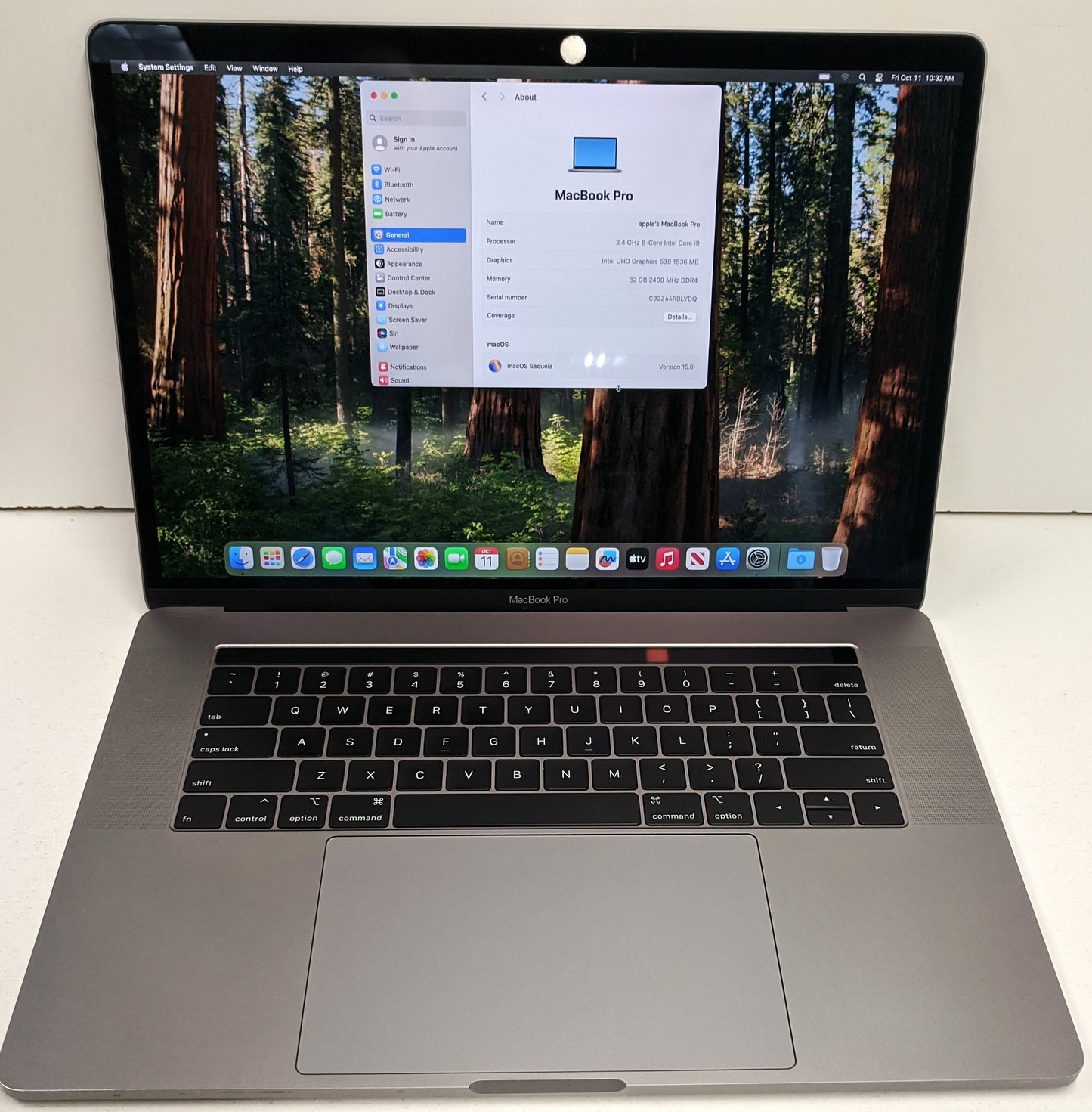 MACBOOK PRO A1990 i9-9980HK@2.40GHZ,32GB,1TB