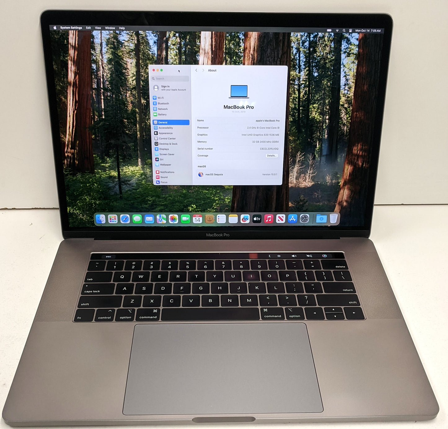 MACBOOK PRO A1990 i9-9980HK@2.4GHZ,32GB,1TB