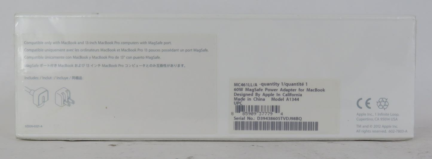 Brand New Sealed Apple MacBook Pro 60W MagSafe Power Adapter A1344