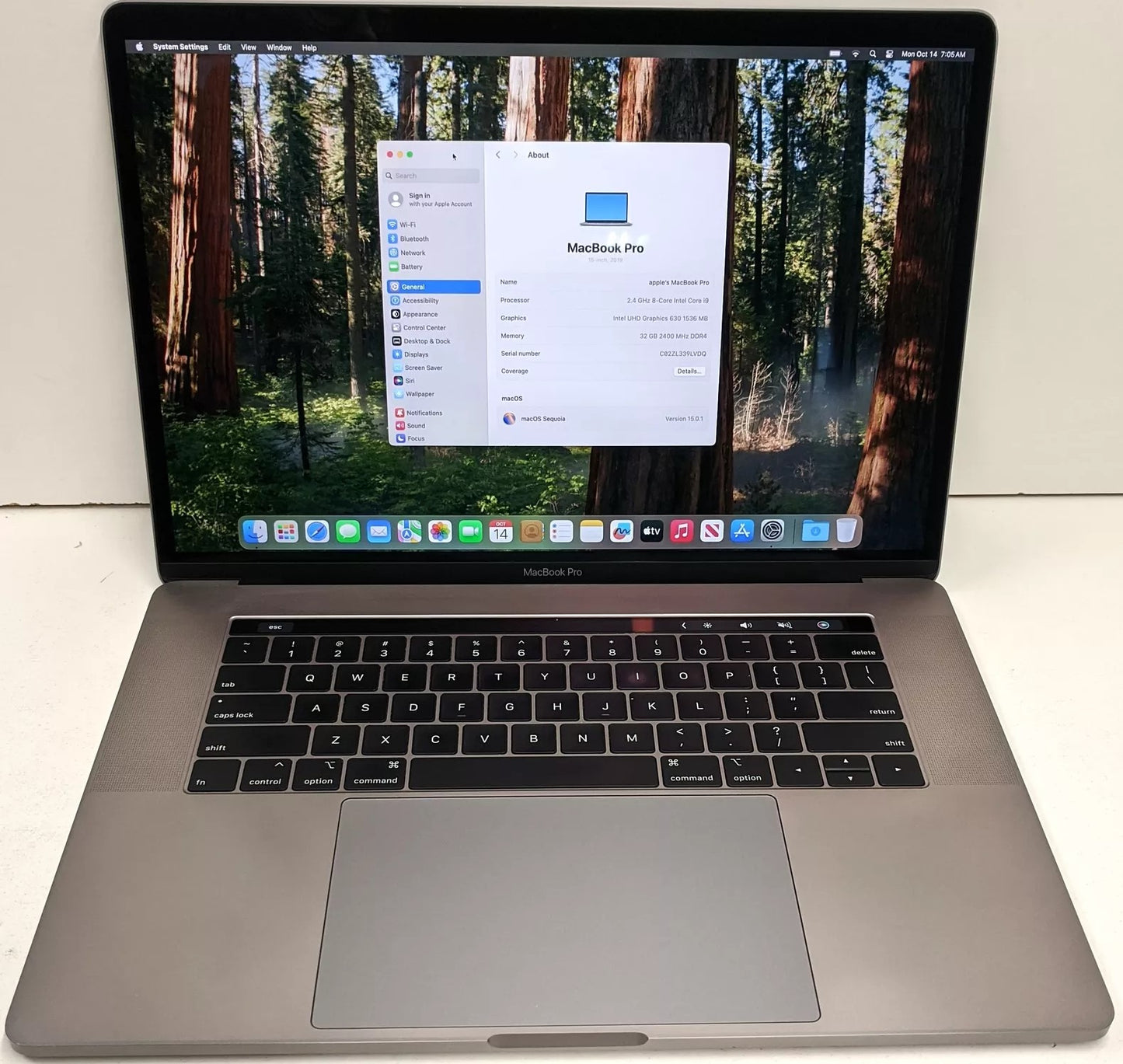 MACBOOK PRO A1990 i9-9980HK@2.4GHZ,32GB,1TB